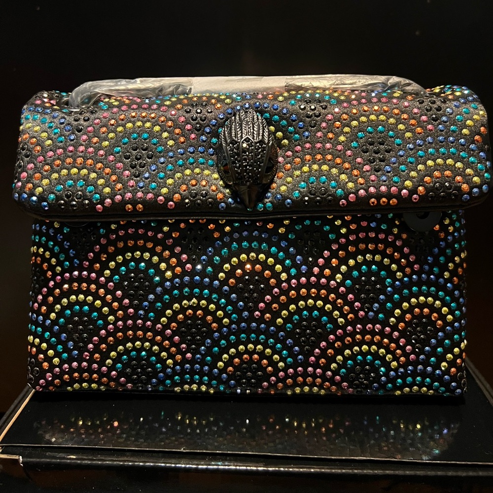 NWT Kurt Geiger Mini Crystal Kensington Crossbody Bag with Black Eagle Head